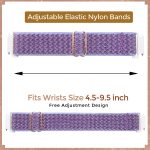 Farluya 3 Pack 18mm Stretchy Nylon Watch Bands for Fossil Women's Gen 5E 42mm / Gen 6 42mm,Soft Quick Release Wristband Loop Elastic Strap for Fossil Venture Gen 4 HR/Gen 3 Women Men - Image 3